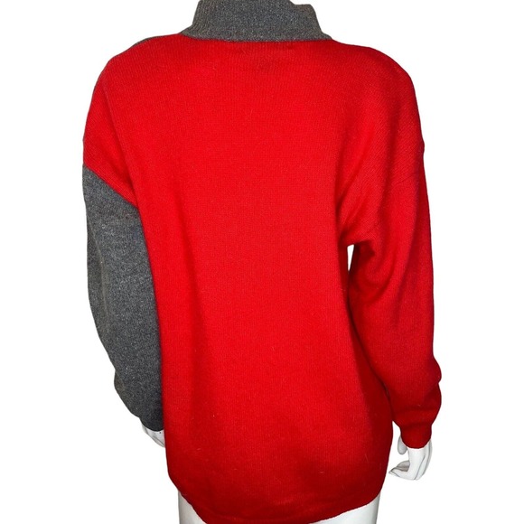 VINTAGE 90’s Argyle Sweater Lambswool Angora‎ Blend Preppy Academia Grandpa M - Picture 4 of 5